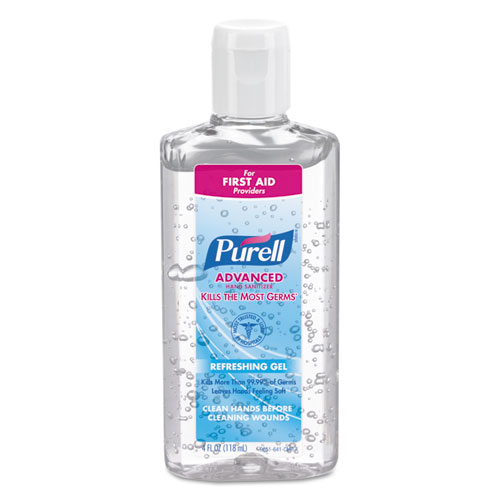PURELL® Advanced Refreshing Gel Hand Sanitizer, 4 oz Flip-Cap Bottle, Clean Scent, 24/Carton