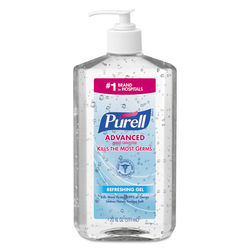Purell® Advanced Refreshing Gel Hand Sanitizer, 20 Oz Pump Bottle, Clean Scent