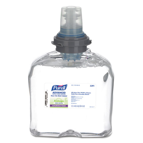 PURELL® Green Certified TFX Refill Advanced Foam Hand Sanitizer, 1,200 mL, Fragrance-Free, 2/Carton