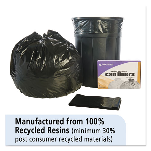 8105013862329, SKILCRAFT Recycled Content Trash Can Liners, 45 gal, 1.5 mil, 40" x 48", Black/Brown, 100/Carton