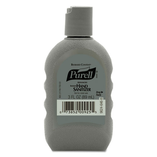PURELL® Biobased FST Rugged Portable Bottle Advanced Gel Hand Sanitizer, 3 oz, Lemon Scent, 24/Carton