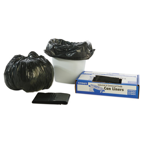 Image of Stout® By Envision™ Total Recycled Content Plastic Trash Bags, 10 Gal, 1 Mil, 24" X 24", Brown/Black, 250/Carton