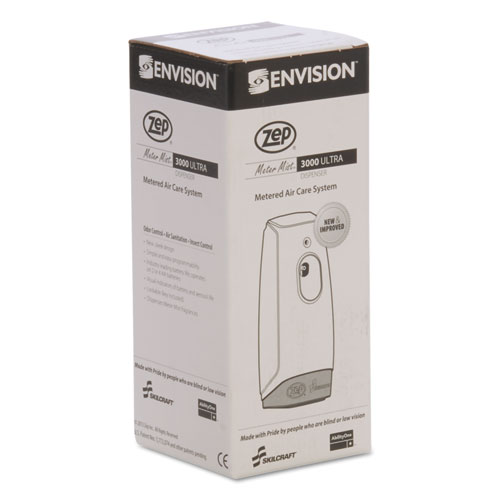 4510014264187, SKILCRAFT, Zep Meter Mist 3000 Odor Control Dispenser, 3.25"x 3.63" x 10.5", White