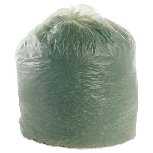 Image of Stout® By Envision™ Ecosafe-6400 Bags, 64 Gal, 0.85 Mil, 48" X 60", Green, 30/Box