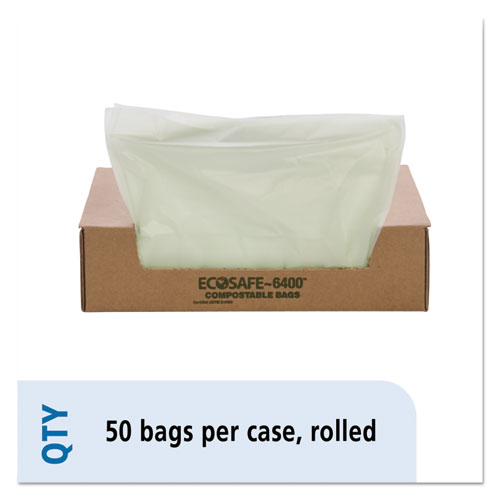 Stout® by Envision™ EcoSafe-6400 Bags, 32 gal, 0.85 mil, 33" x 48", Green, 50/Box