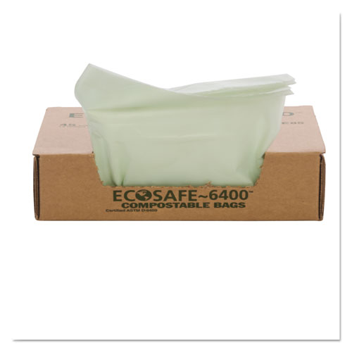 Image of Stout® By Envision™ Ecosafe-6400 Bags, 32 Gal, 0.85 Mil, 33" X 48", Green, 50/Box