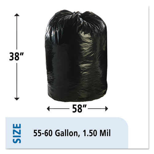 8105015173668, SKILCRAFT Recycled Content Trash Can Liners, 60 gal, 1.5 mil, 38" x 58", Black/Brown, 20/Box