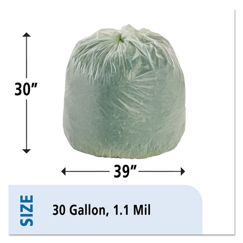 Image of Stout® By Envision™ Ecosafe-6400 Bags, 30 Gal, 1.1 Mil, 30" X 39", Green, 48/Box