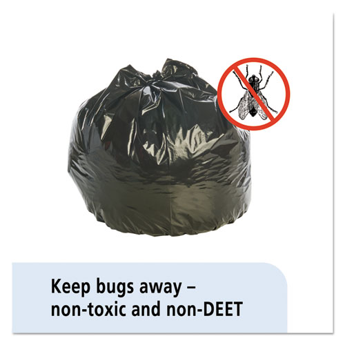 Image of Stout® By Envision™ Insect-Repellent Trash Bags, 35 Gal, 2 Mil, 33" X 45", Black, 80/Box