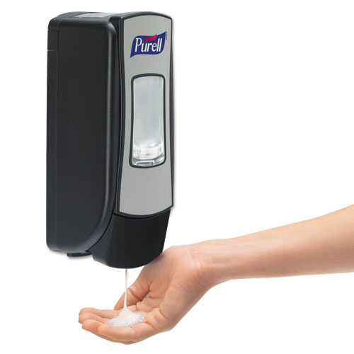 Image of Purell® Adx-7 Dispenser, 700 Ml, 3.75 X 3.5 X 9.75, Chrome/Black