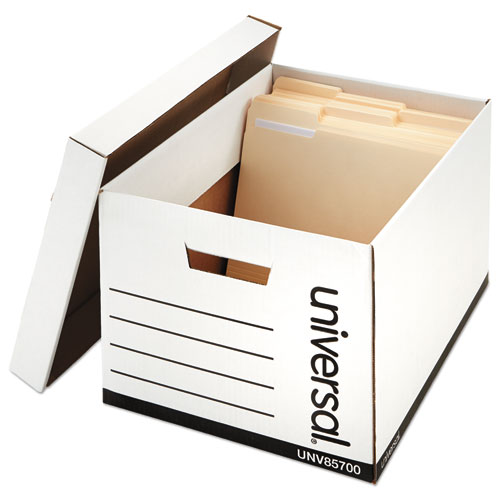 Image of Medium-Duty Lift-Off Lid Boxes, Letter/Legal Files, 12" x 15" x 10", White, 12/Carton