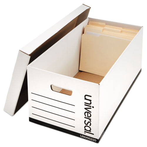 Image of Medium-Duty Easy Assembly Storage Box, Letter Files, White, 12/Carton