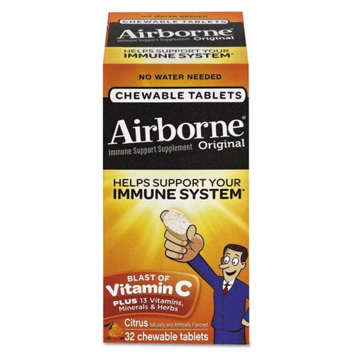 Airborne® Immune Support Chewable Tablet, Citrus, 32 Count