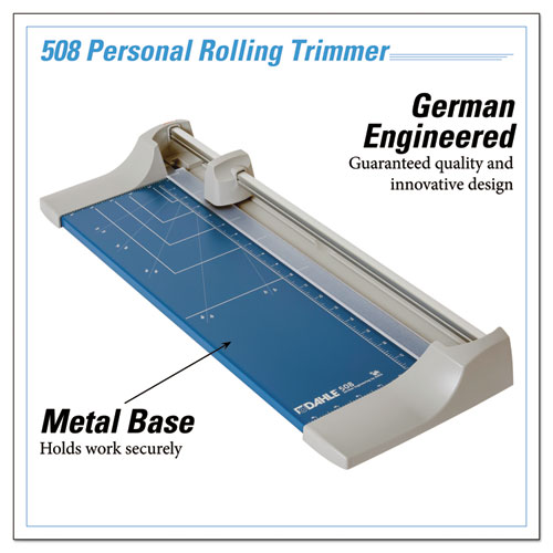 Image of Dahle® Rolling/Rotary Paper Trimmer/Cutter, 7 Sheets, 18" Cut Length, Metal Base, 8.25 X 22.88