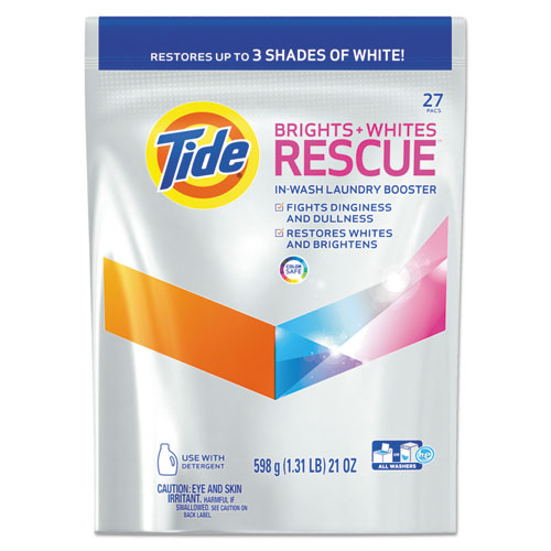 Tide® Brights + Whites Rescue In-Wash Laundry Booster Pacs, 27 Pac/Bag, 4 Bag/CT