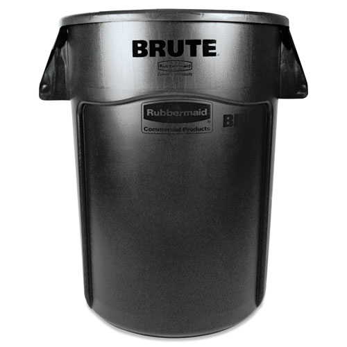Image of Vented Round Brute Container, 44 gal, Plastic, Black