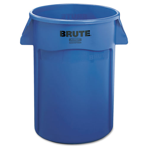 Rubbermaid® Commercial Vented Round Brute Container, "Bio Infectious" Imprint, 34 gal, Plastic, Gray