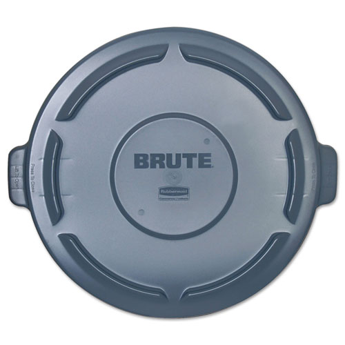 VENTED ROUND BRUTE LID, 24.5 DIA X 1.5H, GRAY