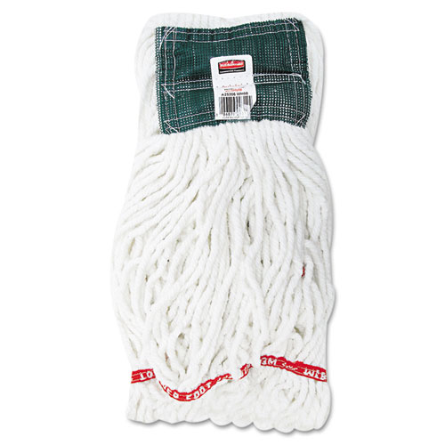 Image of Web Foot Shrinkless Looped-End Wet Mop Head, Cotton/Synthetic, Medium, White, 6/Carton