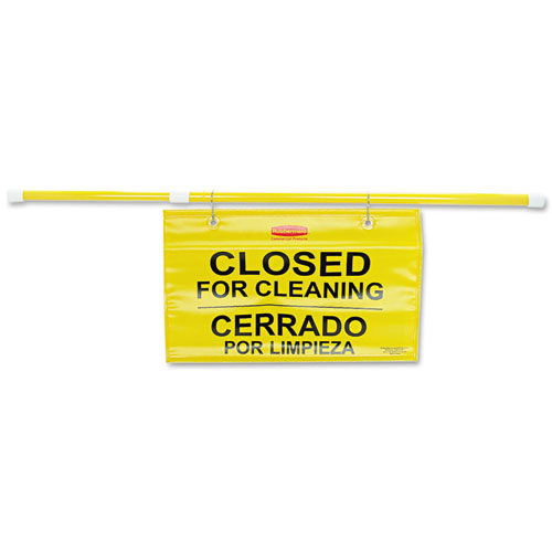 Rubbermaid® Commercial Site Safety Hanging Sign, 50 x 1 x 13, Multi-Lingual, Yellow