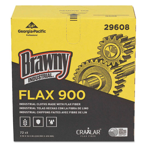 FLAX 900 Heavy Duty Cloths, 9 x 16.5, White, 72/Box, 10 Box/Carton
