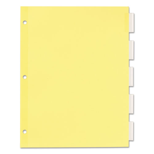 Image of Plastic Insertable Dividers, 5-Tab, 11 x 8.5, Clear Tabs, 1 Set