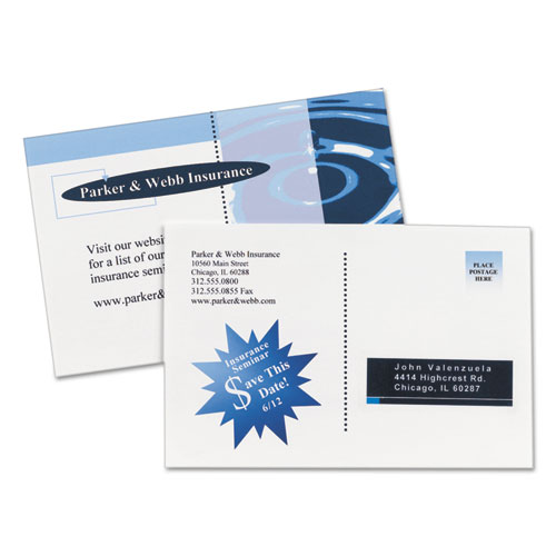 Image of Postcards for Inkjet Printers, 4 1/4 x 5 1/2, Matte White, 4/Sheet, 200/Box