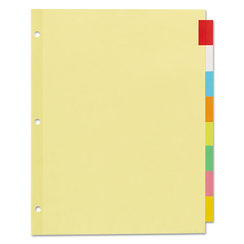 Image of Office Essentials™ Plastic Insertable Dividers, 8-Tab, 11 X 8.5, Assorted Tabs, 1 Set