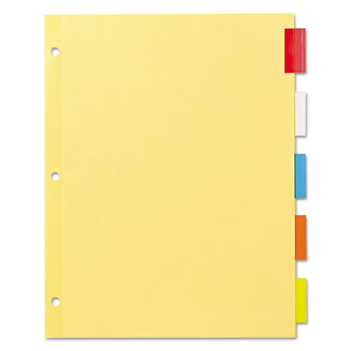 Image of Plastic Insertable Dividers, 5-Tab, 11 x 8.5, Assorted Tabs, 1 Set