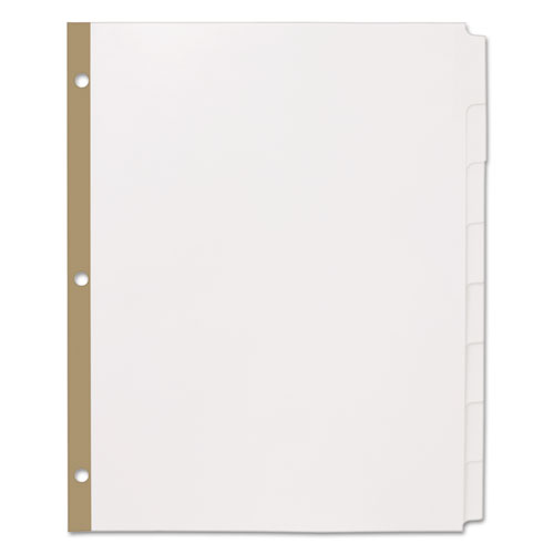 Image of Office Essentials™ Index Dividers With White Labels, 8-Tab, 11 X 8.5, White, 5 Sets