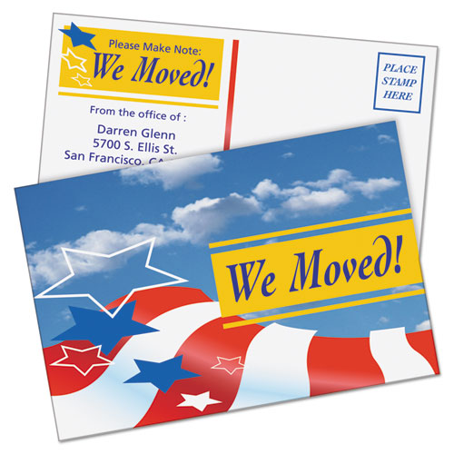 Image of Printable Postcards, Laser, 80 lb, 4 x 6, Uncoated White, 80 Cards, 2 Cards/Sheet, 40 Sheets/Box