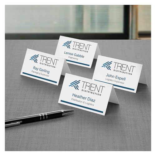 Image of Small Tent Card, White, 2 x 3.5, 4 Cards/Sheet, 40 Sheets/Pack