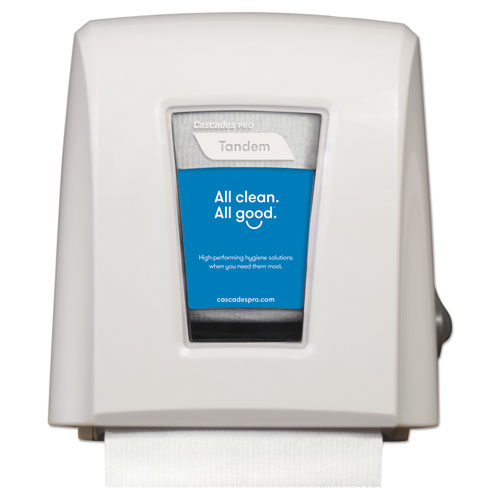 Tandem Mechanical No-Touch Roll Towel Dispenser, 11.6 x 7.3 x 12.6, White
