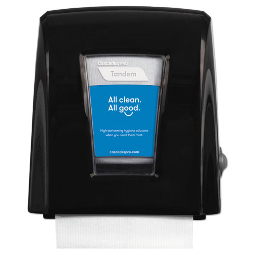Tandem Mechanical No-Touch Roll Towel Dispenser, 11.6 x 7.3 x 12.6, Black