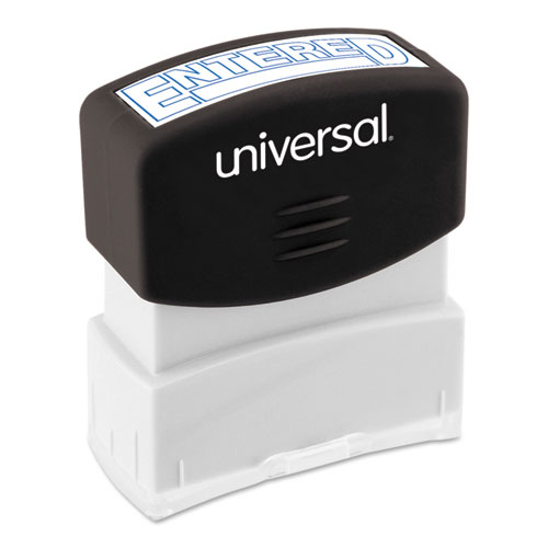 Image of Universal® Message Stamp, Entered, Pre-Inked One-Color, Blue