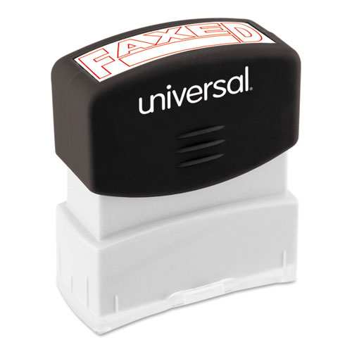 Image of Universal® Message Stamp, Faxed, Pre-Inked One-Color, Red