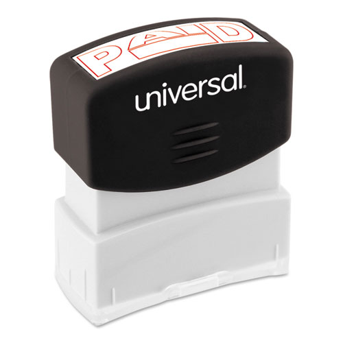 Image of Universal® Message Stamp, Paid, Pre-Inked One-Color, Red