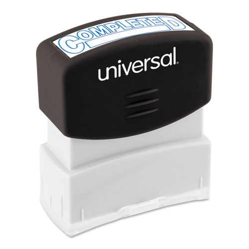Image of Universal® Message Stamp, Completed, Pre-Inked One-Color, Blue Ink