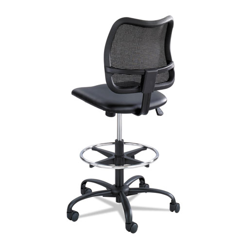 Image of Safco® Vue Series Mesh Extended-Height Chair, Supports Up To 250 Lb, 23" To 33" Seat Height, Black Vinyl Seat, Black Base