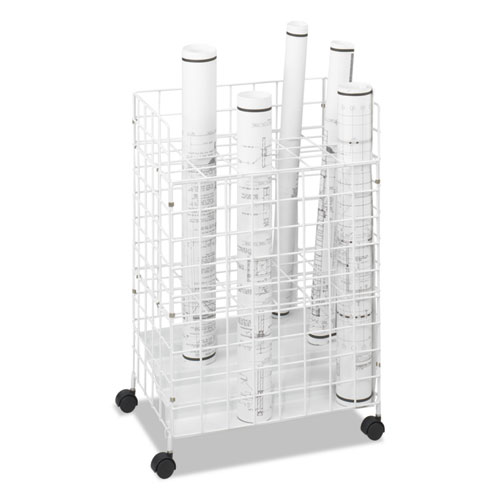 Wire Roll Files, 24 Compartments, 21w x 14.25d x 31.75h, White | by Plexsupply