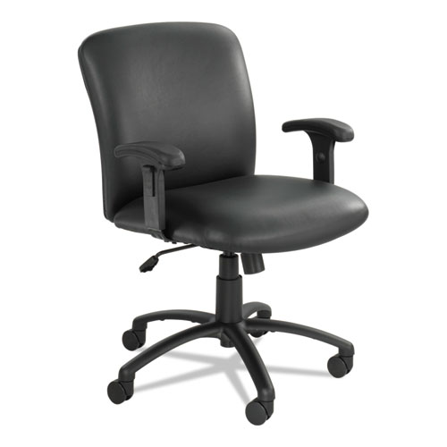 Image of Safco® Uber Big/Tall Series Mid Back Chair, Vinyl, Supports Up To 500 Lb, 18.5" To 22.5" Seat Height, Black