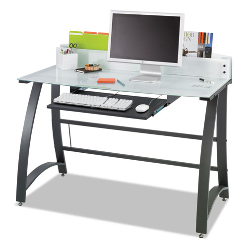 Image of Safco® Xpressions 47" Computer Desk, 47" X 23" X 37", Frosted/Black