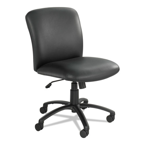 UBER BIG AND TALL SERIES MID BACK CHAIR, SUPPORTS UP TO 500 LBS., BLACK SEAT/BLACK BACK, BLACK BASE