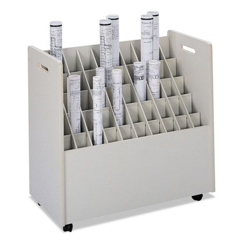 LAMINATE MOBILE ROLL FILES, 50 COMPARTMENTS, 30.25W X 15.75D X 29.25H, PUTTY