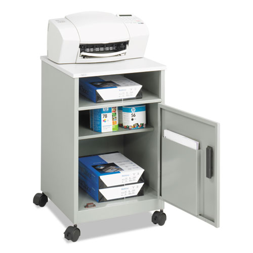 Safco® Steel Machine Stand w/Compartment, One-Shelf, 15-1/4w x 17-1/4d x 27-1/4h, Gray