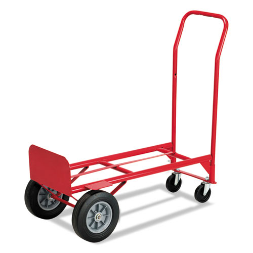 Image of Two-Way Convertible Hand Truck, 500-600 lb Capacity, 18w x 51h, Red