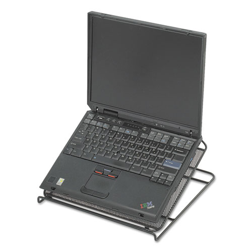 Onyx Adjustable Steel Mesh Laptop Stand, 12 1/4 x 12 1/4 x 1, Black | by Plexsupply