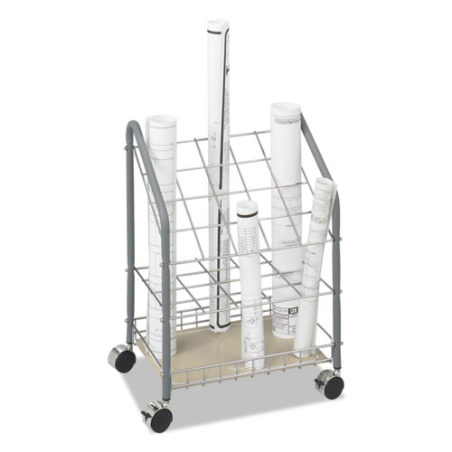 Wire Roll/Files, 20 Compartments, 18w x 12.75d x 24.5h, Gray