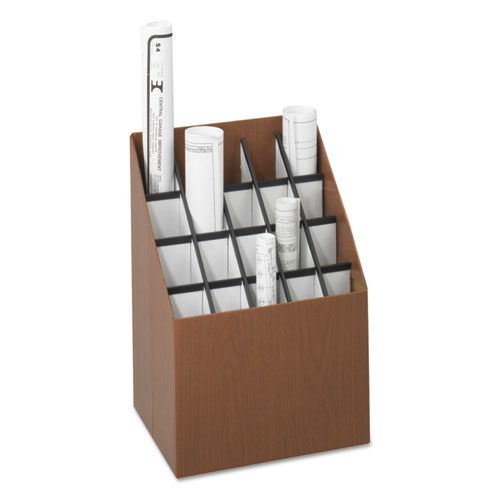 Image of Safco® Corrugated Roll Files, 20 Compartments, 15W X 12D X 22H, Woodgrain
