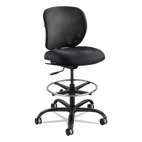 Image of Safco® Vue Heavy-Duty Extended-Height Stool, Supports Up To 350 Lb, 23" To 32.5" Seat Height, Black Fabric